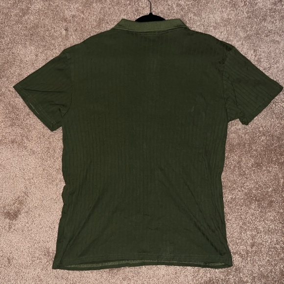 Day and Age Large Quarter Way Zip Up Short Sleeve Collared Shirt Vintage - Picture 3 of 3